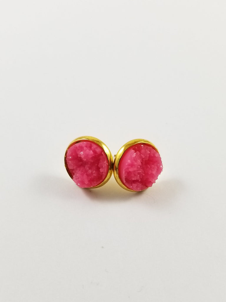 Pink Druzy earrings