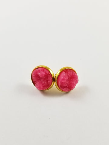 Pink Druzy earrings