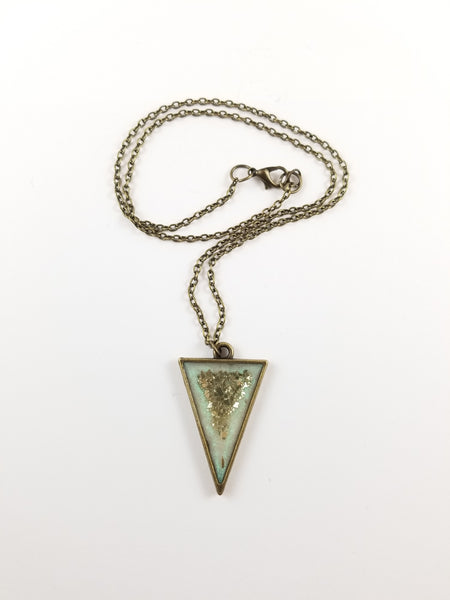 Bronze dandelion seed pendant