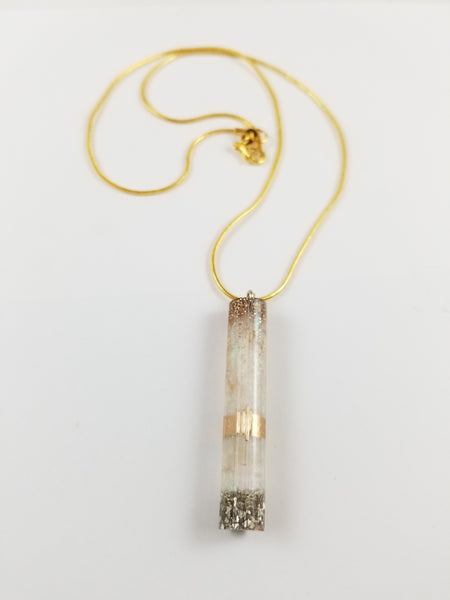 Gold and white rod necklace