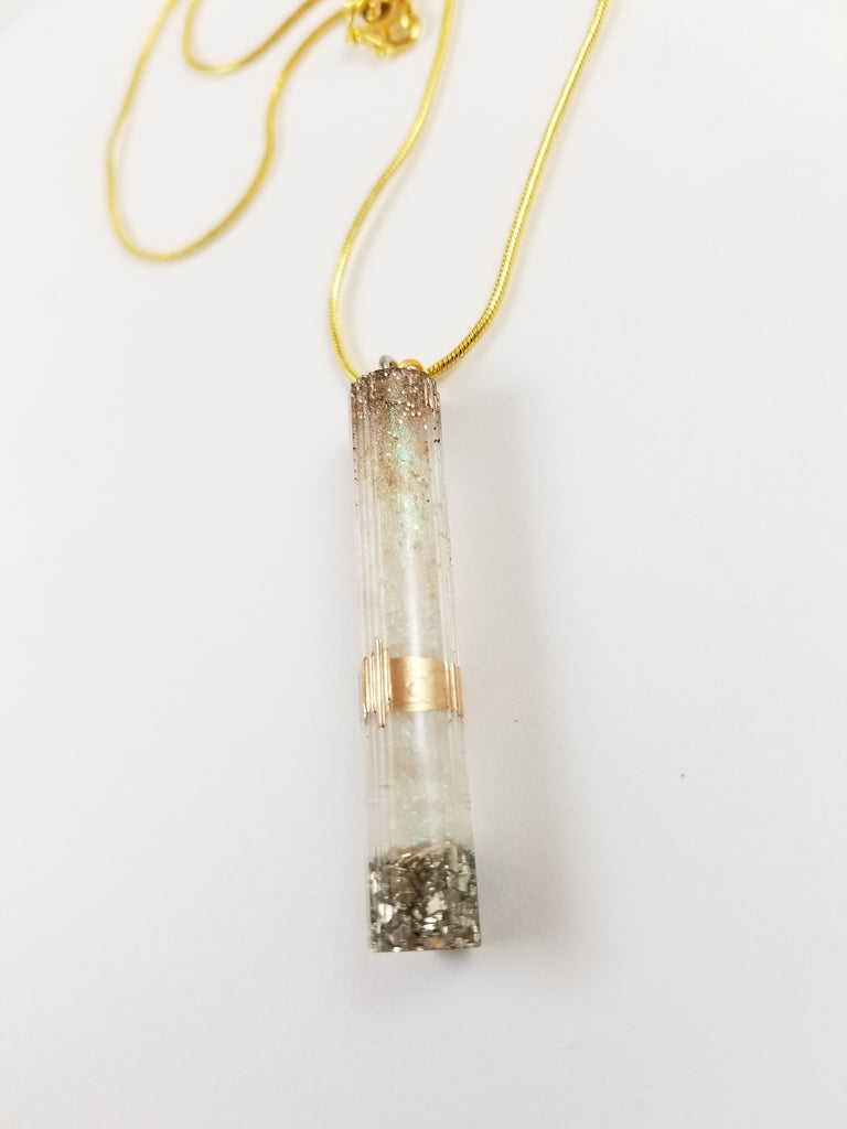 Gold and white rod necklace