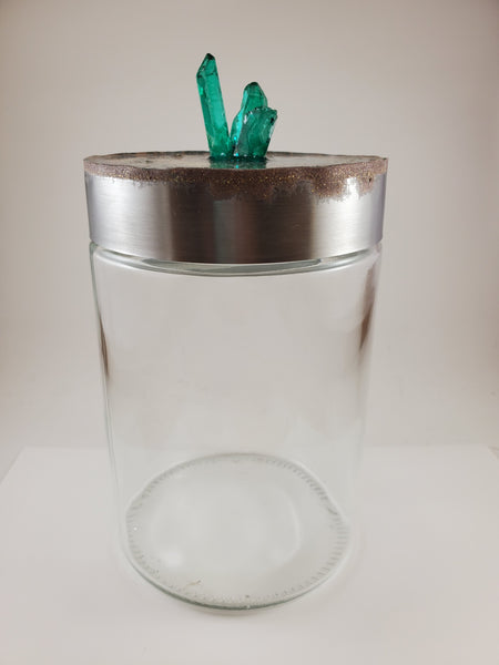 Green crystal jar