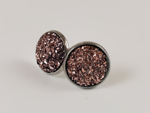 Rose gold druzy earrings