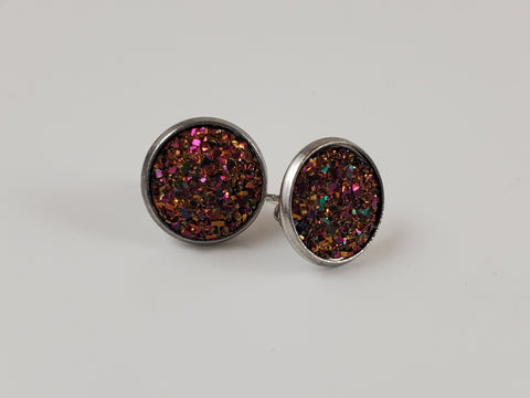 Multi color druzy earrings