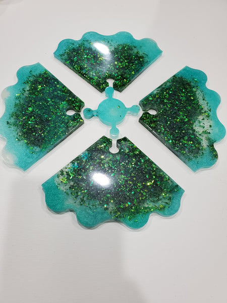 Puzzle geode coasters