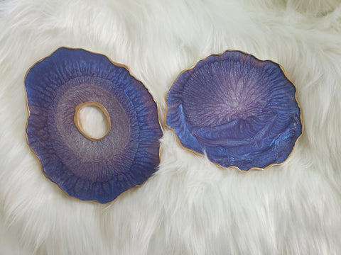 Purple agate coasters (set of 2)