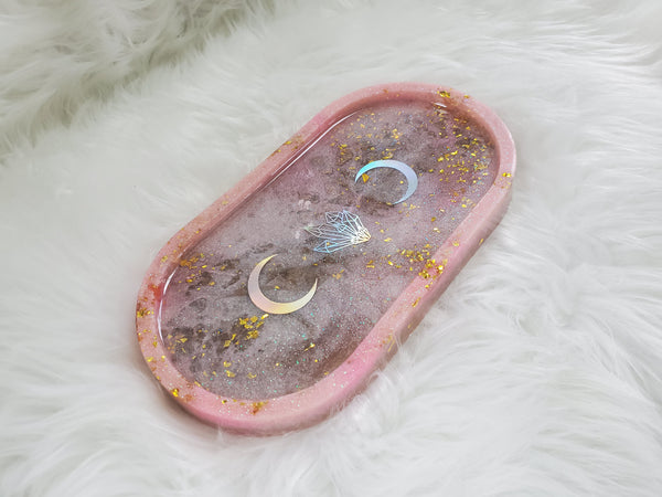 Pink and gold Traveling Rolling Tray