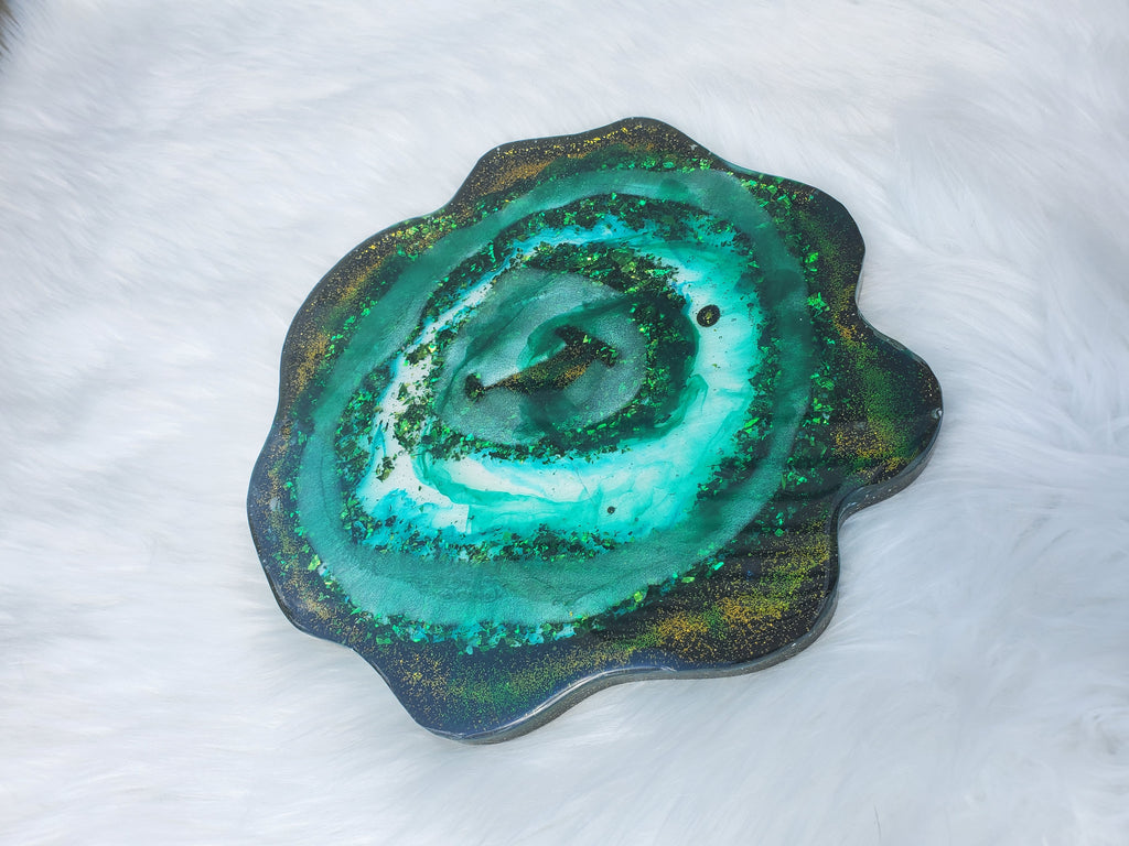 Green Geode trinket tray