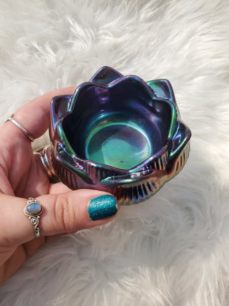 Green Chrome Lotus Dish