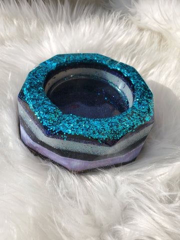 Purple and Teal Ashtray