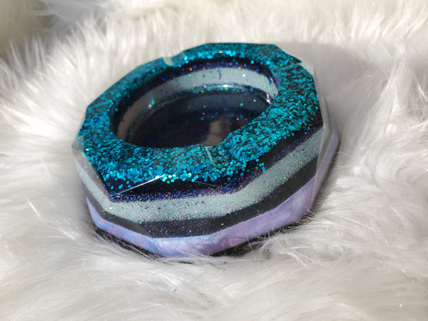 Purple and Teal Ashtray